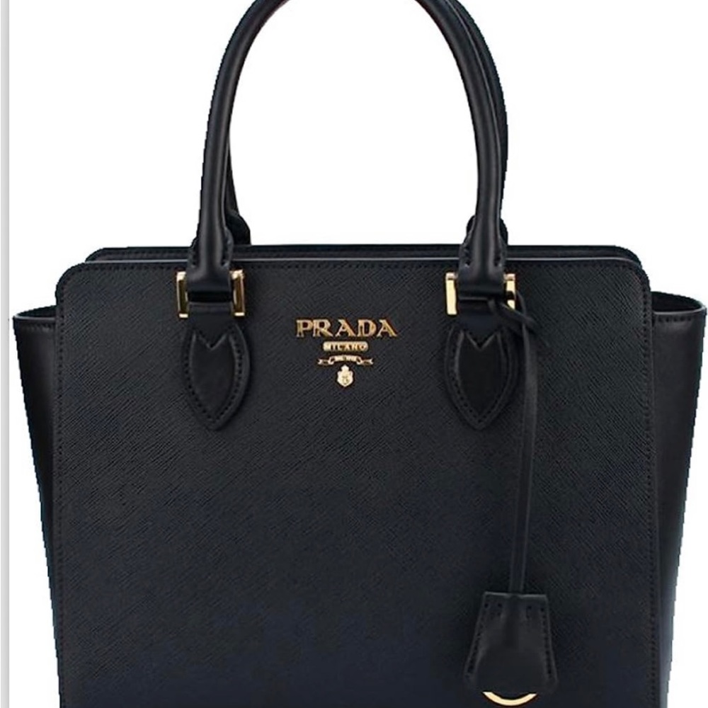 Prada Women's Medium Saffiano Leather Shoulder Tote Handbag